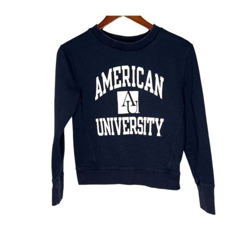 Champion American University navy long sleeve pullover crew neck sweatshirt XS